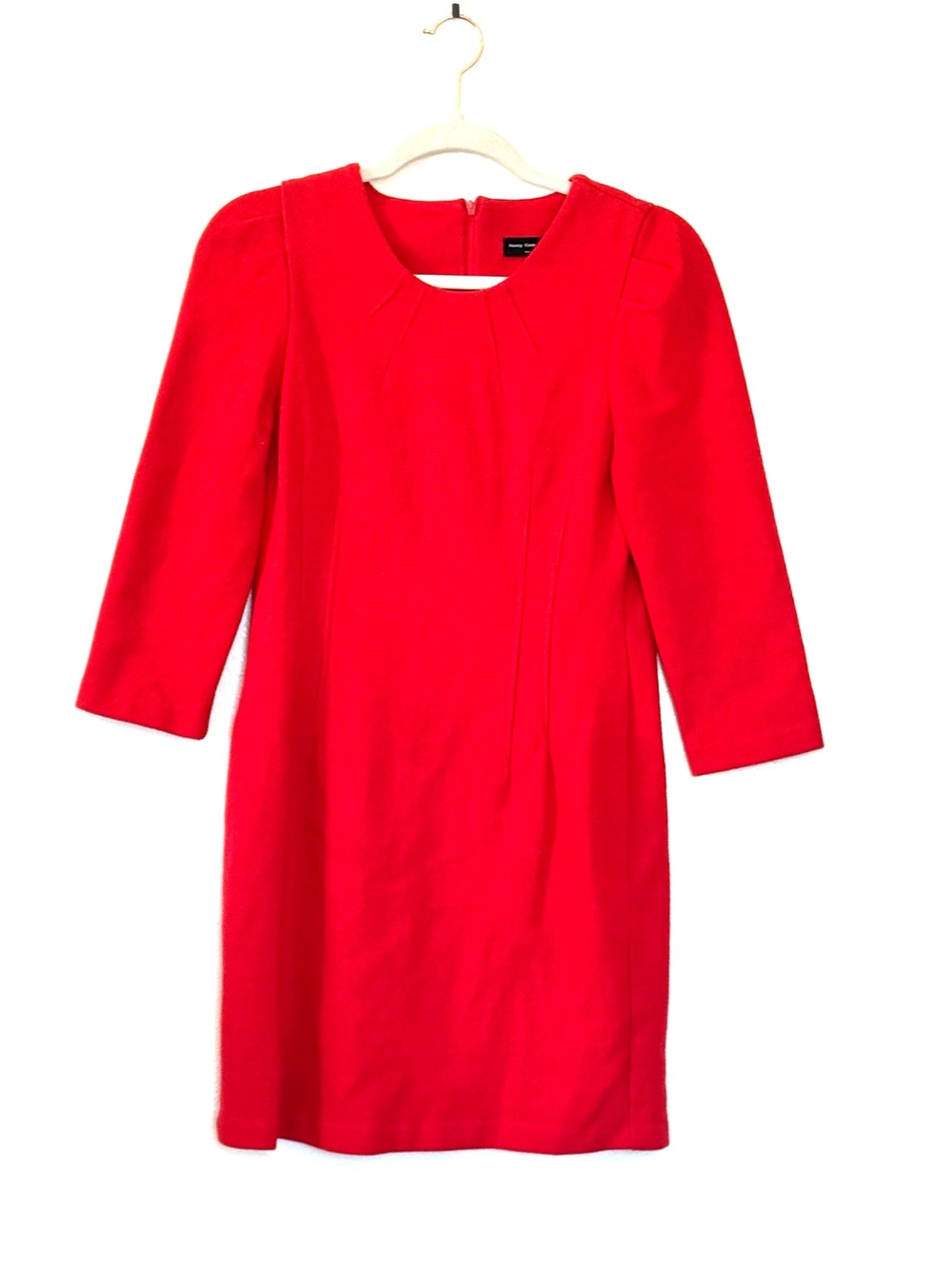 Honeycomb Wool? Red Orange Sheath Dress Size S M 2 4 6